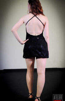 OBR-C27 vestito nero con paillettes
