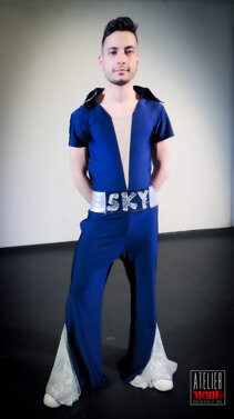 MM-C01/04 nr. 4 tute blu “disco dance” con dettagli argento