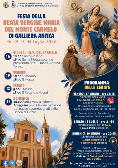 festa b.v. del monte carmelo - galliera 2026