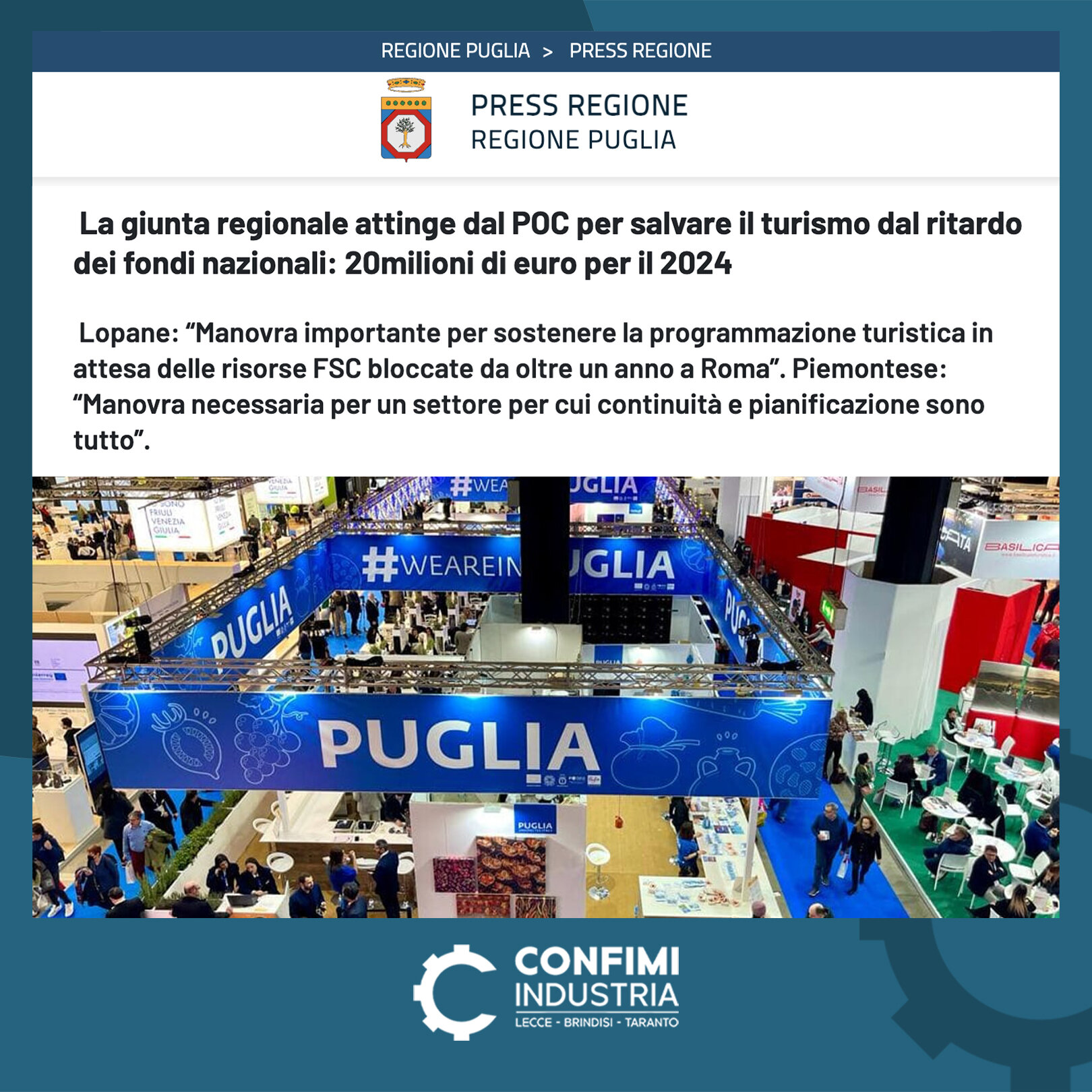 La giunta regionale attinge dal POC per salvare il turismo dal ritardo dei fondi nazionali: 20milioni di euro per il 2024 La giunta regionale attinge dal POC per salvare il turismo dal ritardo dei fondi nazionali: 20milioni di euro per il 2024