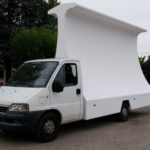 Vela Pubblicitaria su camion Fiat Ducato.