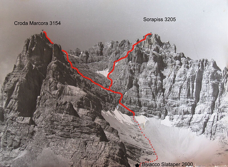 Salita al Sorapiss Dolomiti Salita al Sorapiss Dolomiti