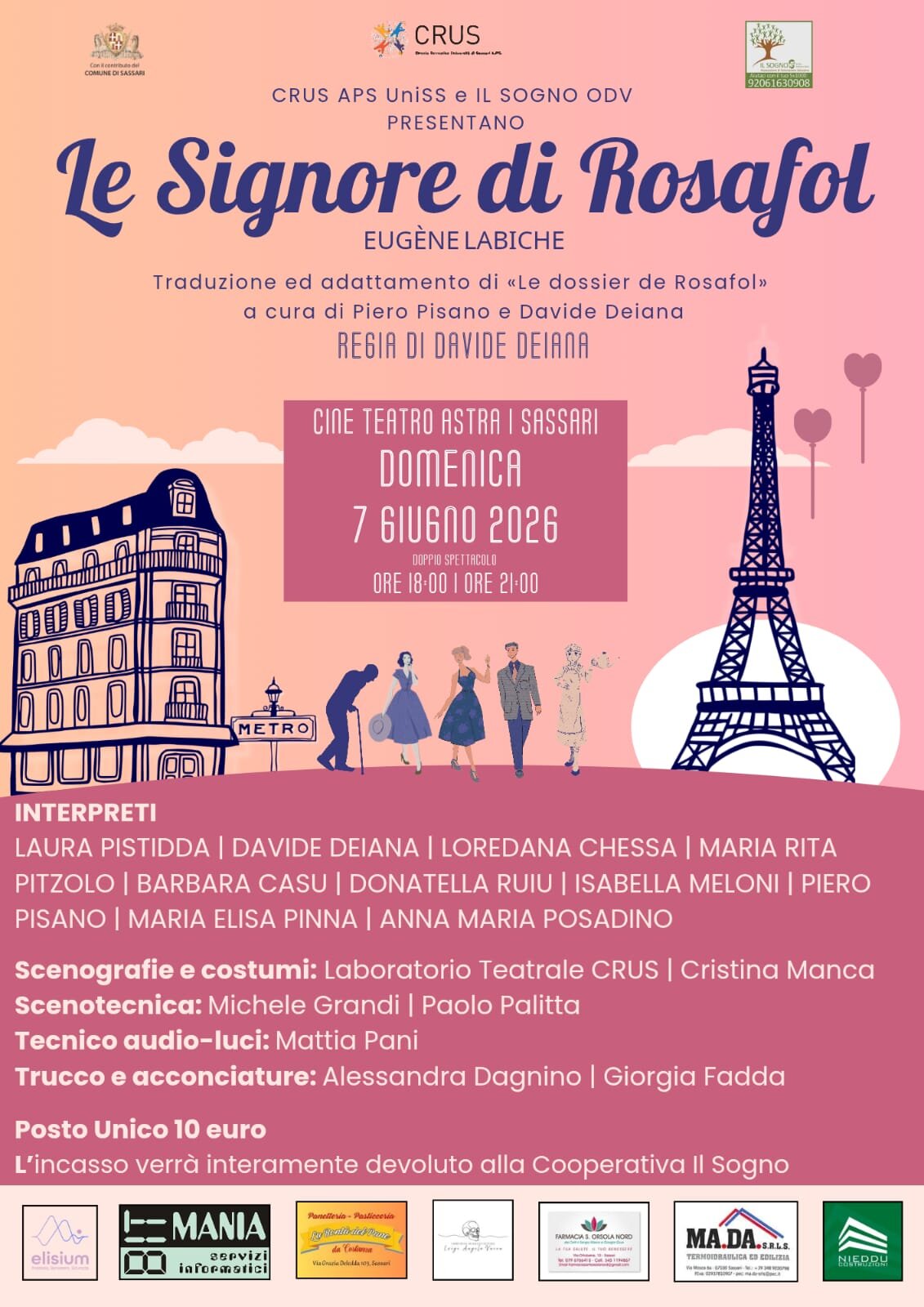 Spettacolo teatrale "Le Signore di Rosafol" - 7 giugno 2026