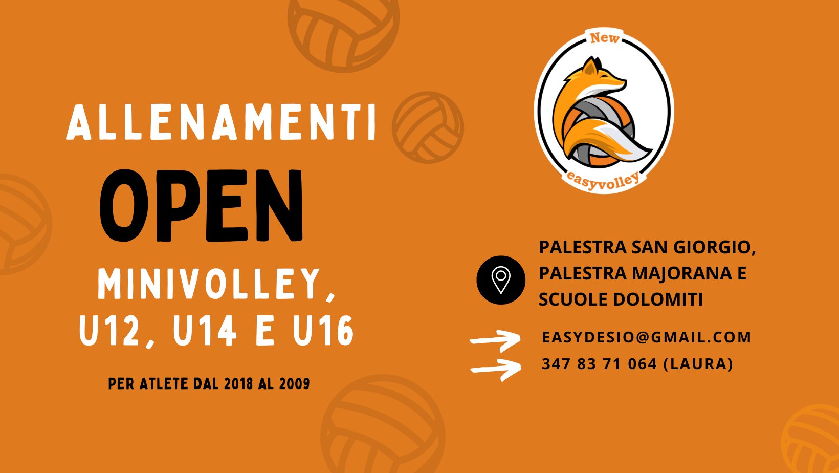 Allenamenti OPEN per le giovanili