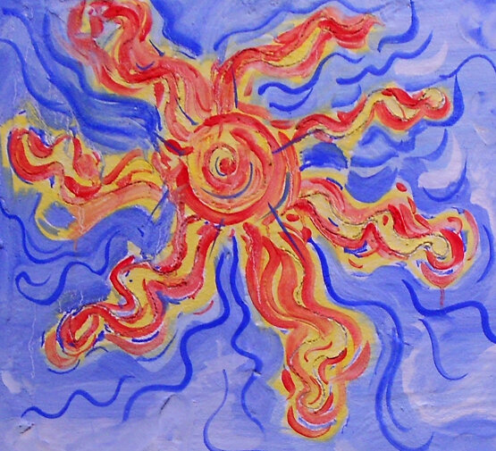 Sun fresco on panel/affresco su pannello, 2010