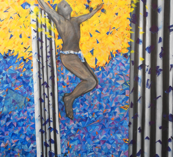 Christ/Cristo oil/olio su cartoncino telato, 120 x 210 cm, 2014