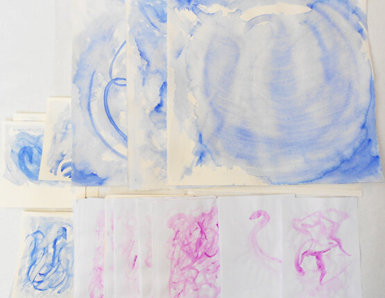 Cobalt violet and blue watercolour, 2014