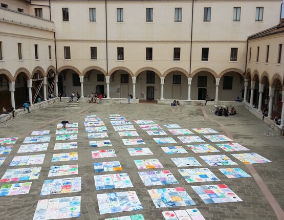 L'acqua è maestra Courtesy Remo Salvadori, Installation of watercolours, 2014