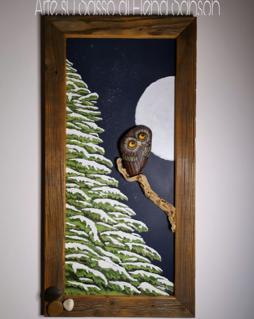 gufo, pez grande, neve