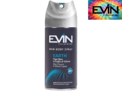 Deodorante Uomo per il corpo 100ml EVIN HOMME EARTH Fragranza Pepe Nero & Foglie di Vetiver EAN 8007675733860 ENTRATA LIBERA SHOPPING Via Marco Emilio Lepido 54/4E 40132 Borgo Panigale