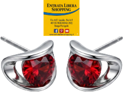 Orecchini in metallo con finto brillante in plastica colore rosso FASHION EARRINGS ENTRATA LIBERA SHOPPING Via Marco Emilio Lepido 54/4E 40132 Bologna Borgo Panigale