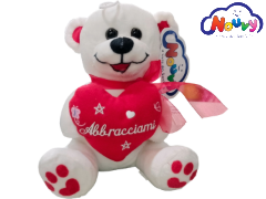 Orsetto di peluche 16cm colore panna scritta Abbracciami Linea NOUVY EAN 8054144816081