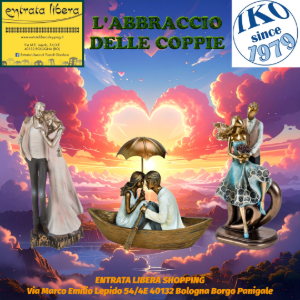L'ABBRACCIO DELLE COPPIE Statuine in resina di coppie di innamorati San Valentino, 8 Marzo, Festa delle Donne ENTRATA LIBERA SHOPPING di Gianluca Fazioli via Marco Emilio Lepido 54/4E 40132 Bologna Borgo Panigale