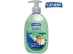 Sapone per mani GENERA flacone con dispenser da 500ml EMOLLIENTE fragranza Muschio Bianco EAN 8003693401859 Entrata Libera Shopping Via Marco Emilio Lepido 54/4E 40132 Bologna Borgo Panigale