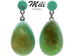 Orecchini in metallo a forma di goccia in plastica di colore verde acqua marina MILI BIJOUX ENTRATA LIBERA SHOPPING Via Marco Emilio Lepido 54/4E 40132 Bologna Borgo Panigale