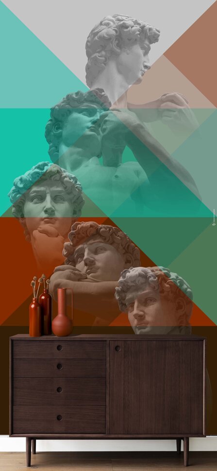 Wallpaper designer, bespoke wallpaper designer, michelangelo bespoke wallpaper, david michelangelo headshot wallpaper,