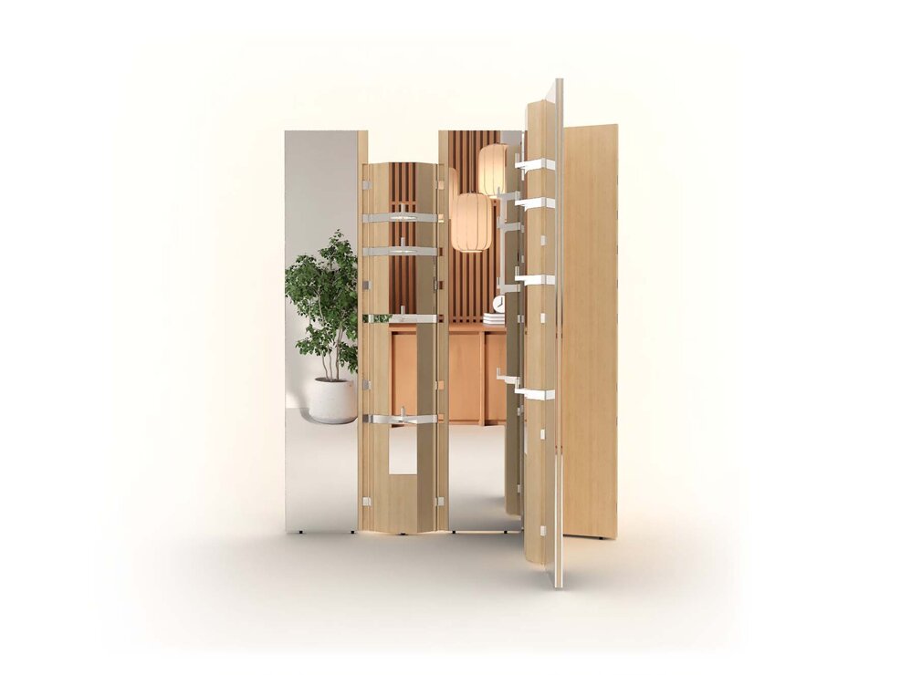 innovative partition screen design, wooden partition screen design, home accessories designer, mirror and coat hanger italian design, italian furniture design studio, italian furniture designer, temporary luxury dressing room, dressing room designer, room divider designer, bespoke hanging rack design, bespoke room divider designer, malta cross inspired room divider, unique office partitioning screen