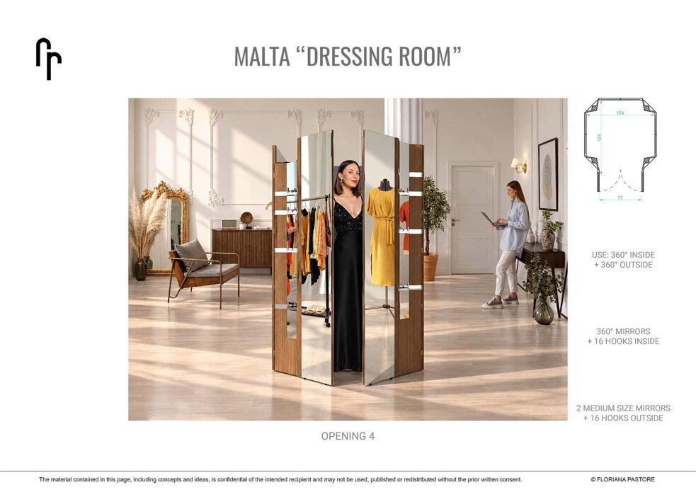 innovative partition screen design, wooden partition screen design, home accessories designer, mirror and coat hanger italian design, italian furniture design studio, italian furniture designer, temporary luxury dressing room, dressing room designer, room divider designer, bespoke hanging rack design, bespoke room divider designer, malta cross inspired room divider, unique office partitioning screen