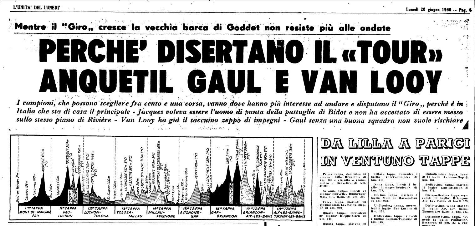 Il Tour con la radiolina, Nencini lo spavaldo e le cronache di Gino Sala