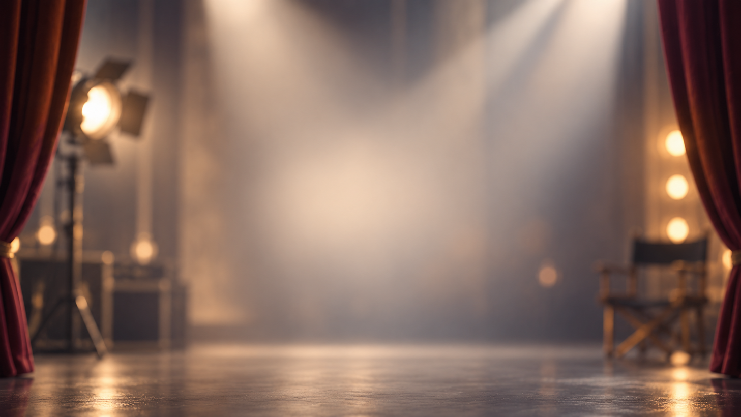 Palcoscenico illuminato per esercitazioni di teatro e recitazione Palcoscenico illuminato per esercitazioni di teatro e recitazione