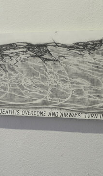 3) Through the ‘ways’ of water Charcoal pencil drawing on Fabriano cotton paper (35 x 300 cm)