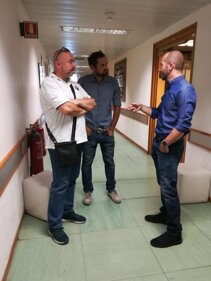 Gianni con Emanuele Biggi e Andrea Boscherini Studio RAI di Geo&Geo