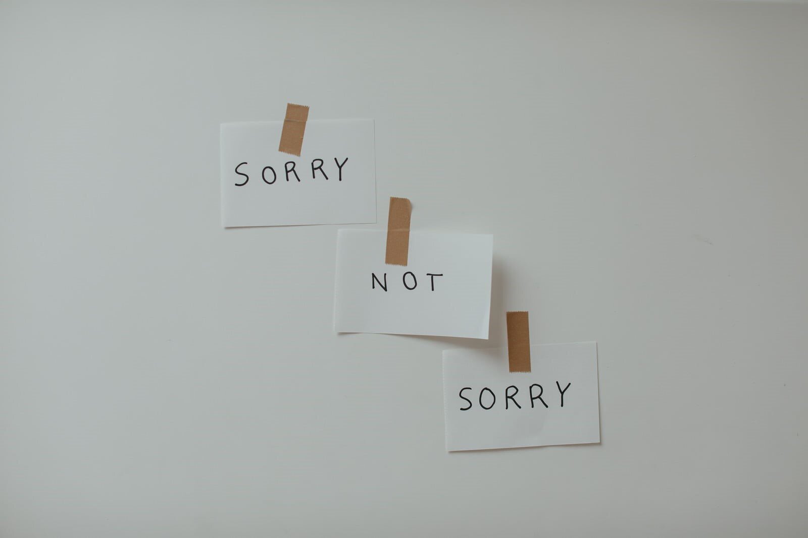 la scritta SORRY NOT SORRY