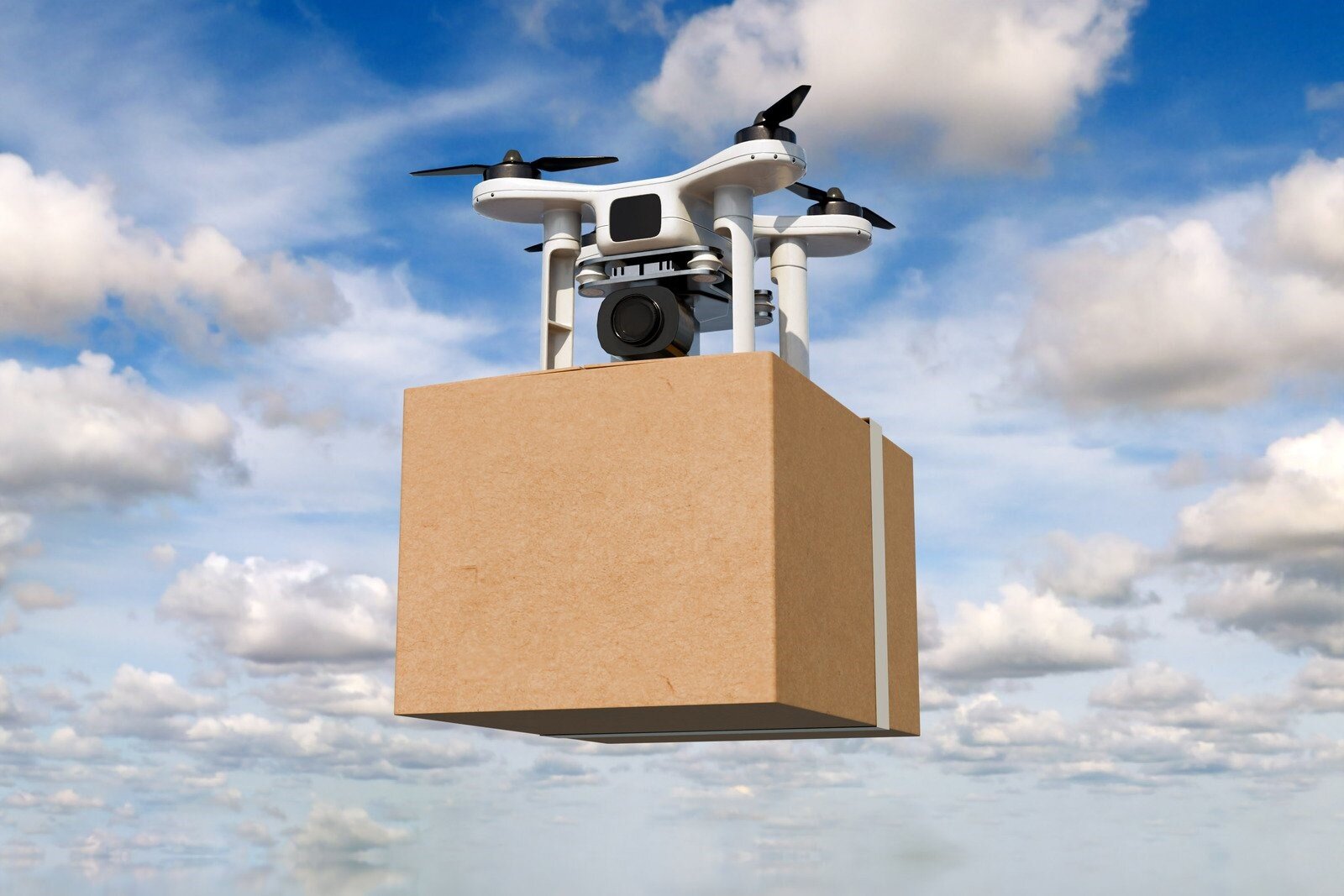 un drone consegna un pacco