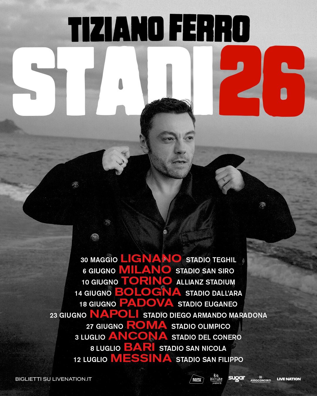 Musica: Tiziano Ferro annuncia il Tour del 2026