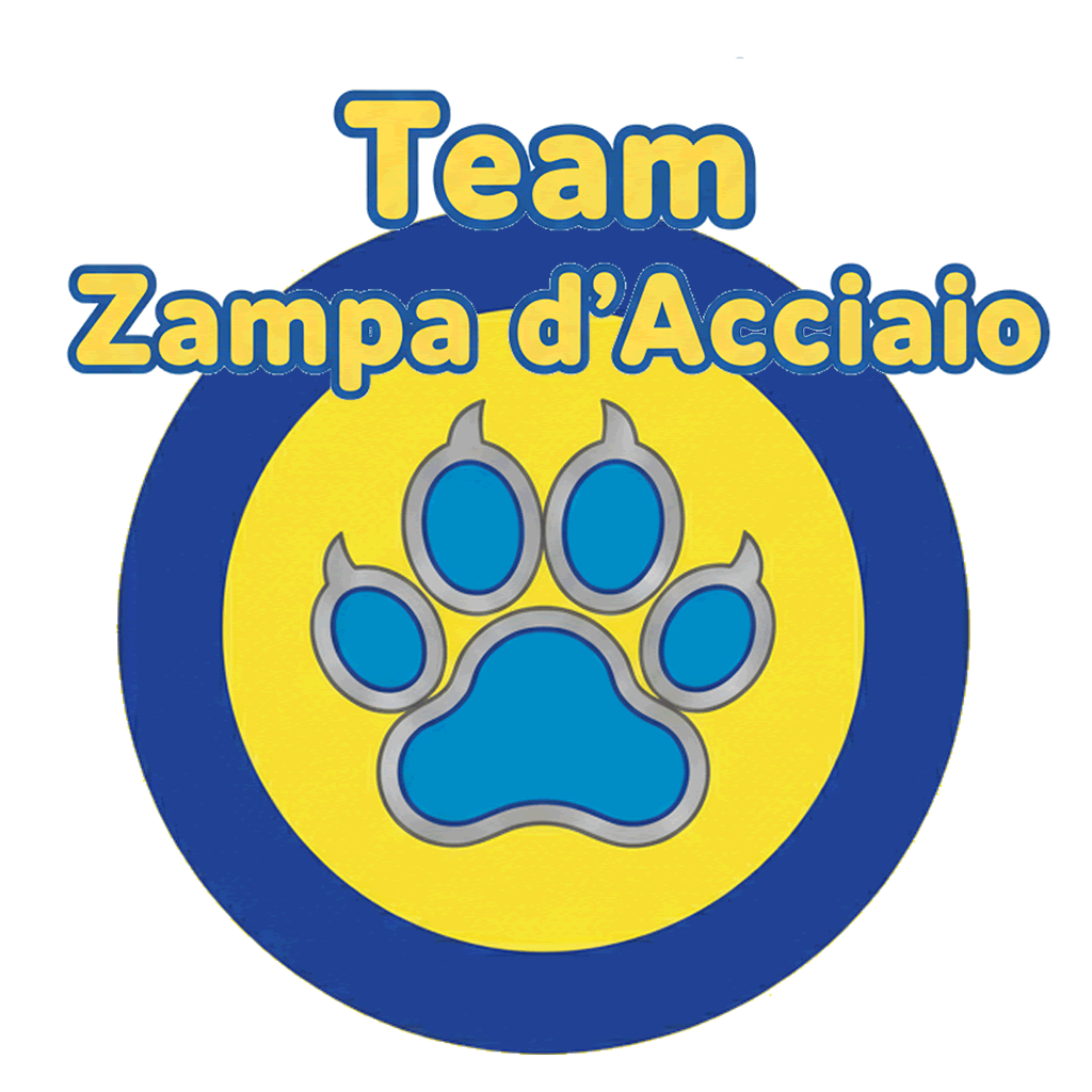 logo_team_zampa_d_acciaio_con_testo_due_linee_giallo_contorno_blu_1024x1024