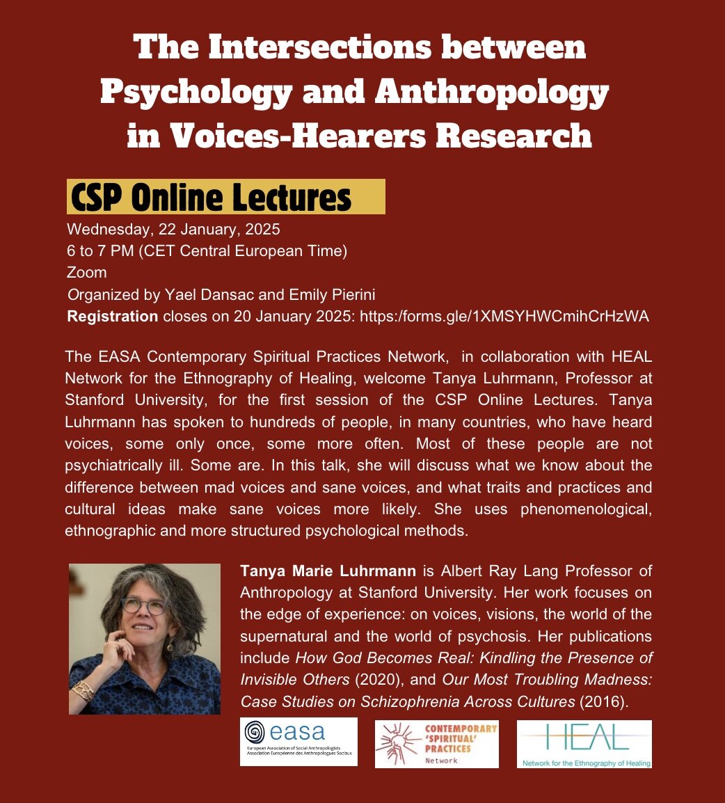 CSP online lecture: The Intersection between Psychology and Anthropology in Voices-Hearers Research