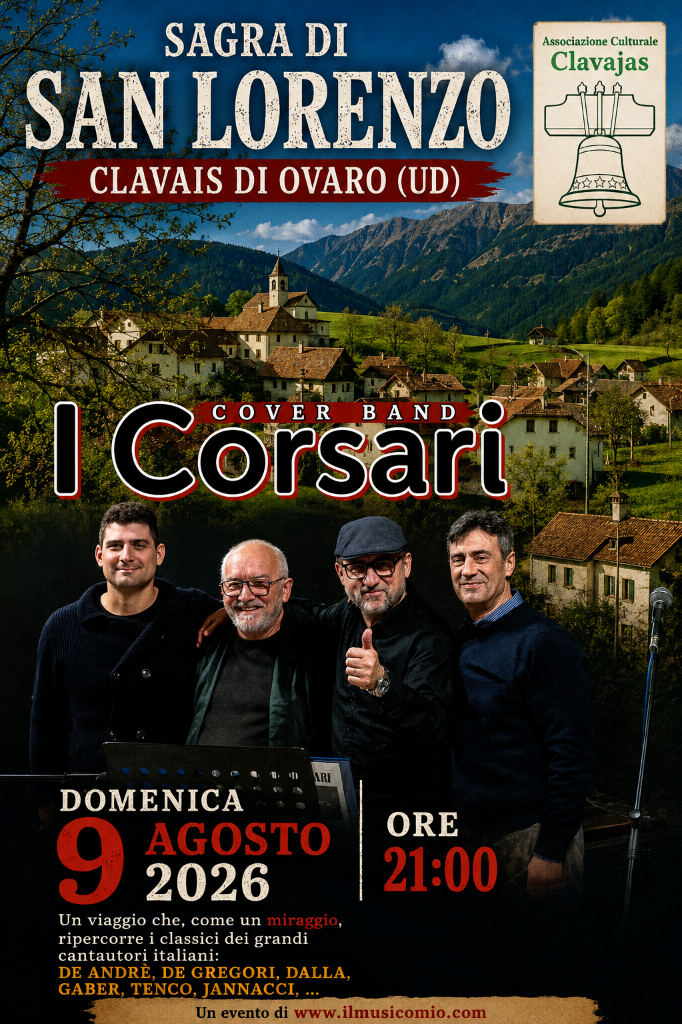 I Corsari in concerto alla Sagra di San Lorenzo: una serata dedicata ai grandi cantautori italiani I Corsari in concerto alla Sagra di San Lorenzo: una serata dedicata ai grandi cantautori italiani