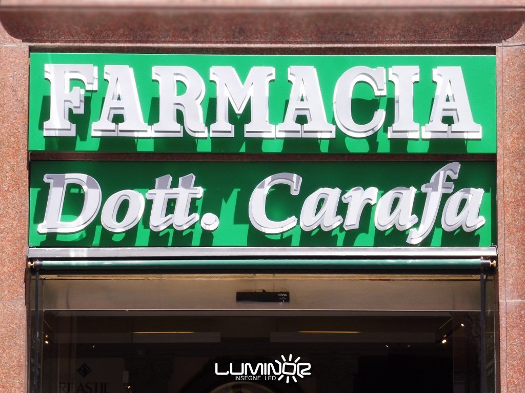 Farmacia Carafa - Conversione insegna luminosa da neon a LED
