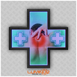 Croce luminosa LED per farmacia Croce luminosa LED RGB multicolore cm 65x65