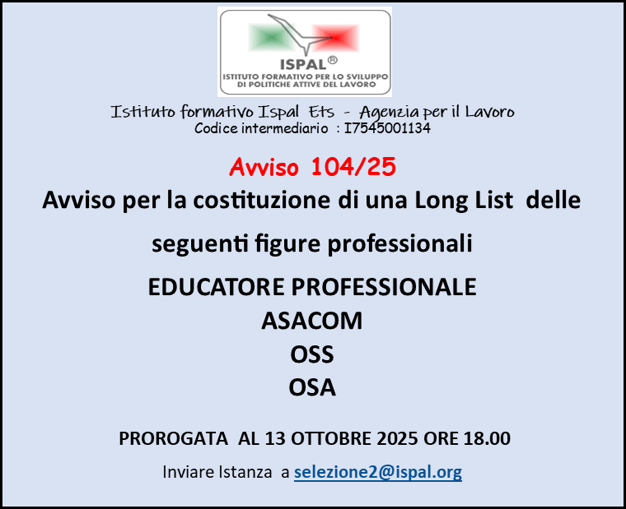proroga avviso 104