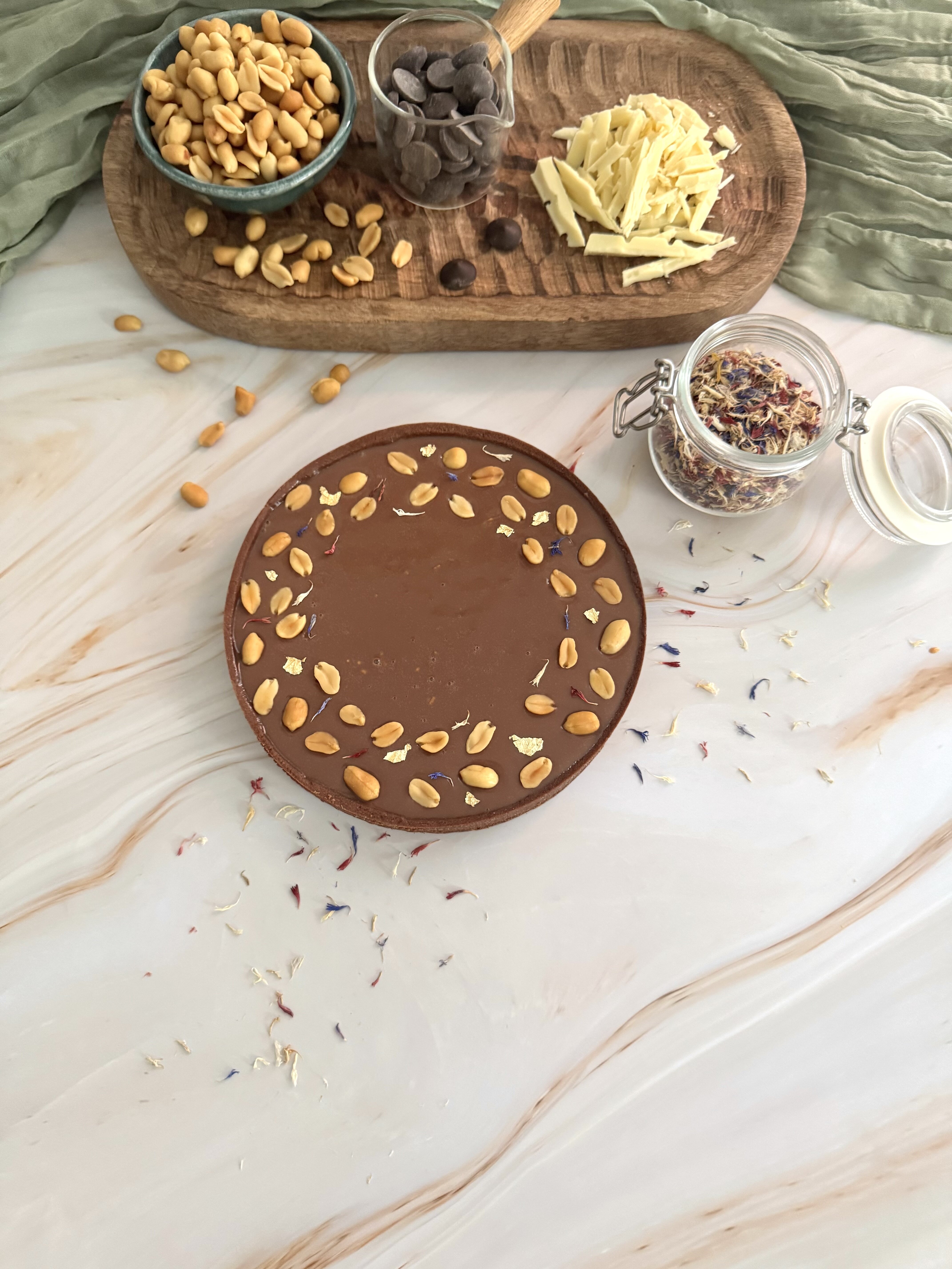 Crostata arachidi e cioccolato al latte