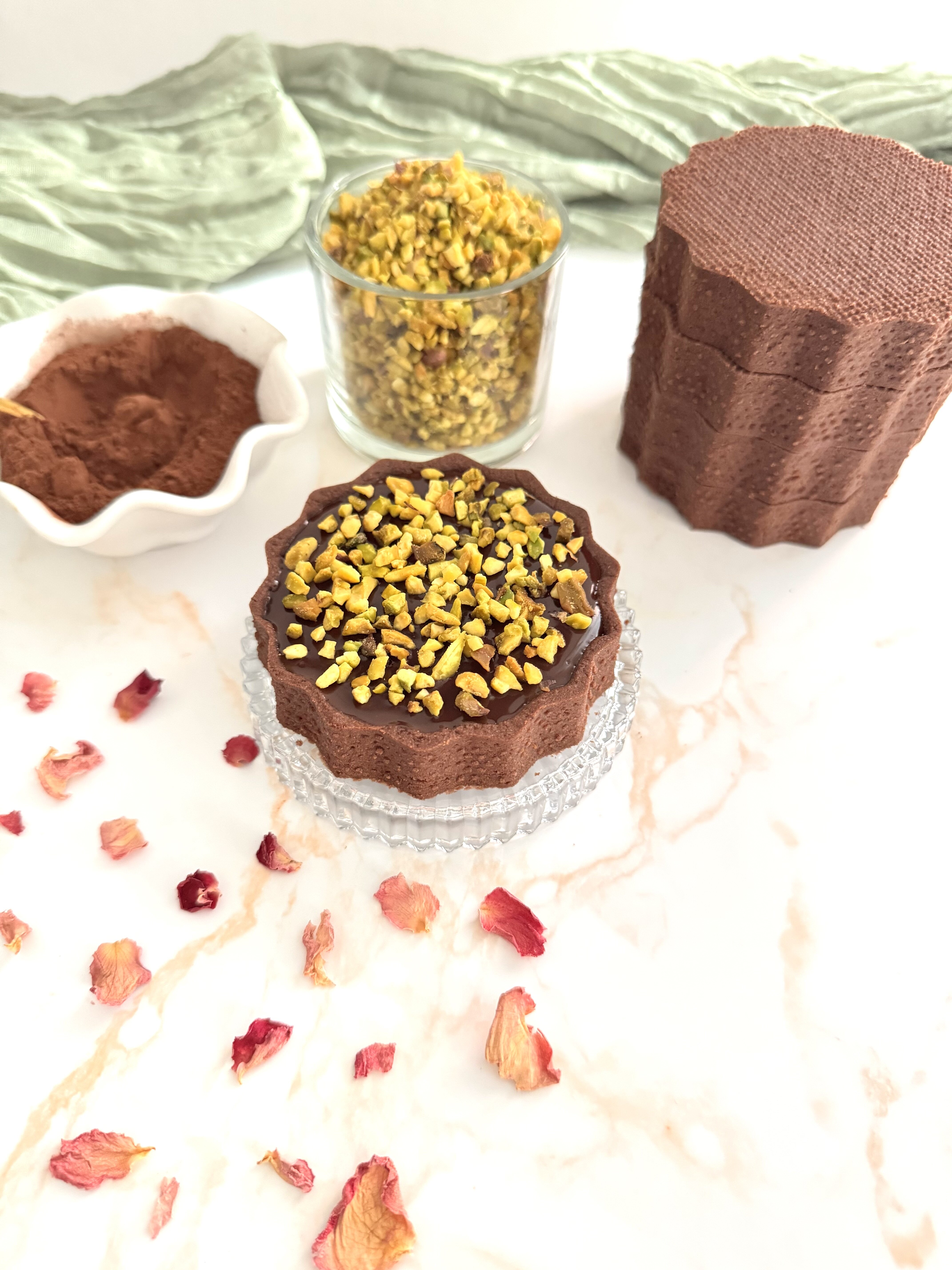 Crostatine cioccolato e pistacchio