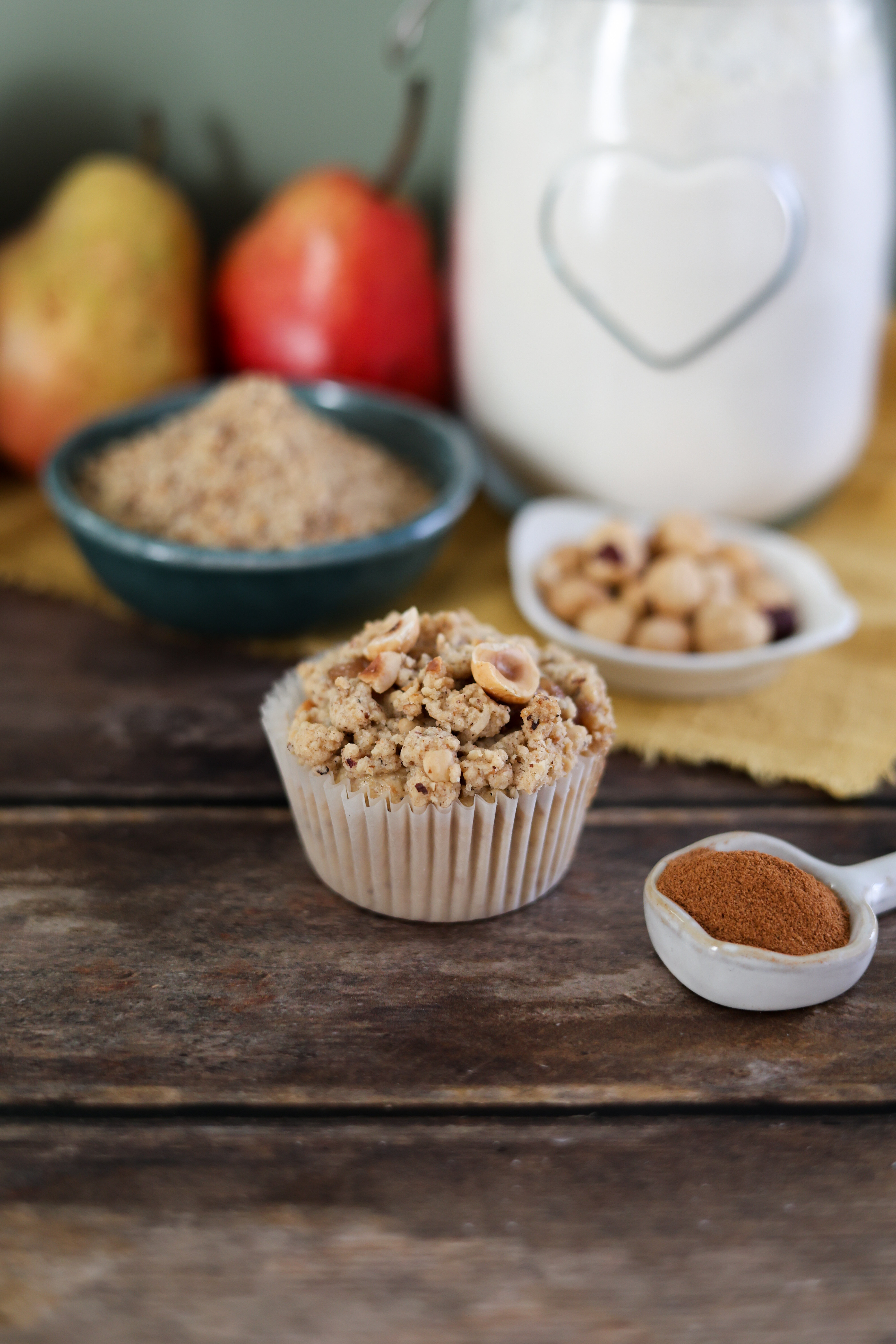Tortini con cuore di pere e crumble