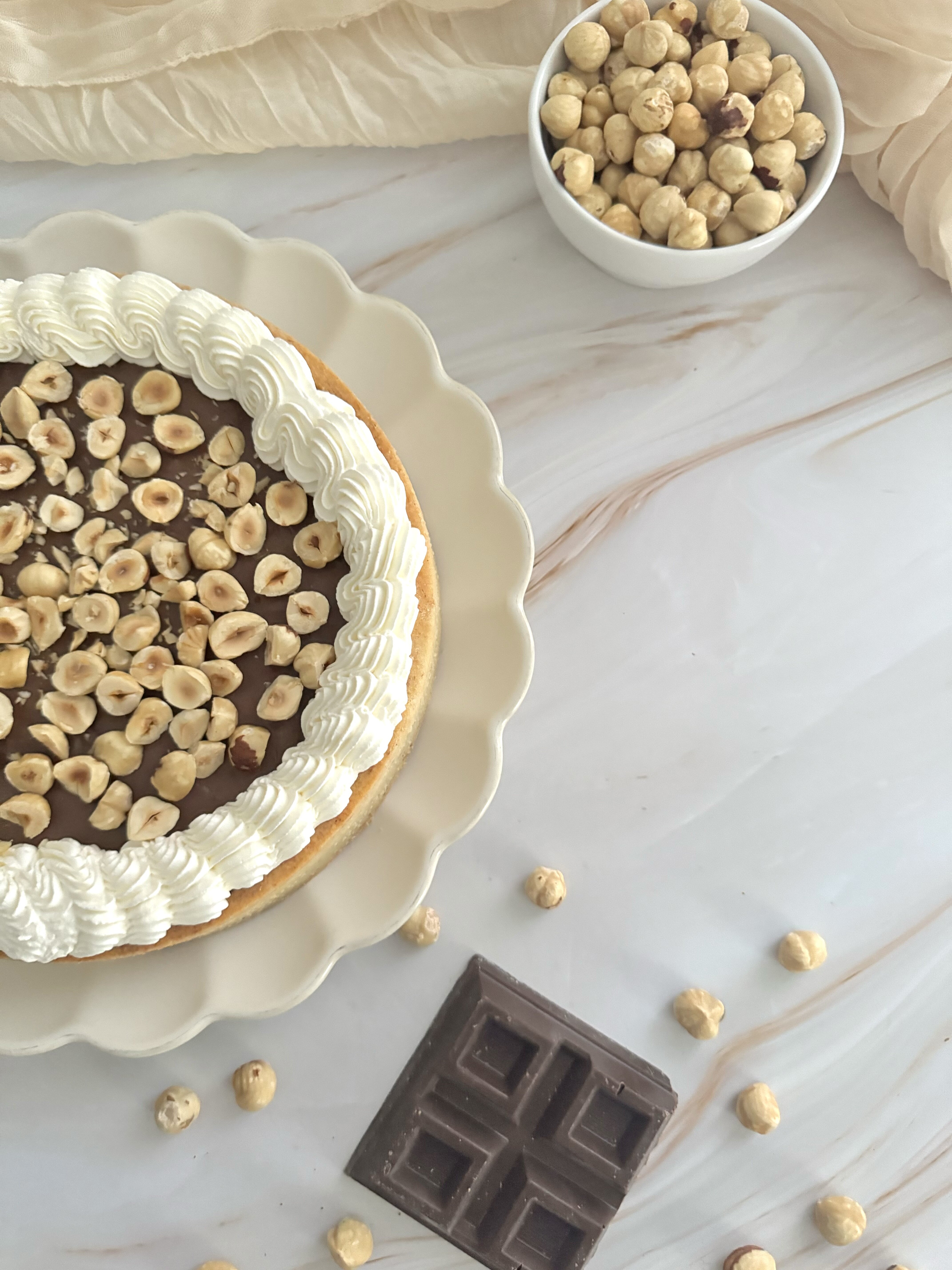 Crostata budino al cioccolato e nocciole