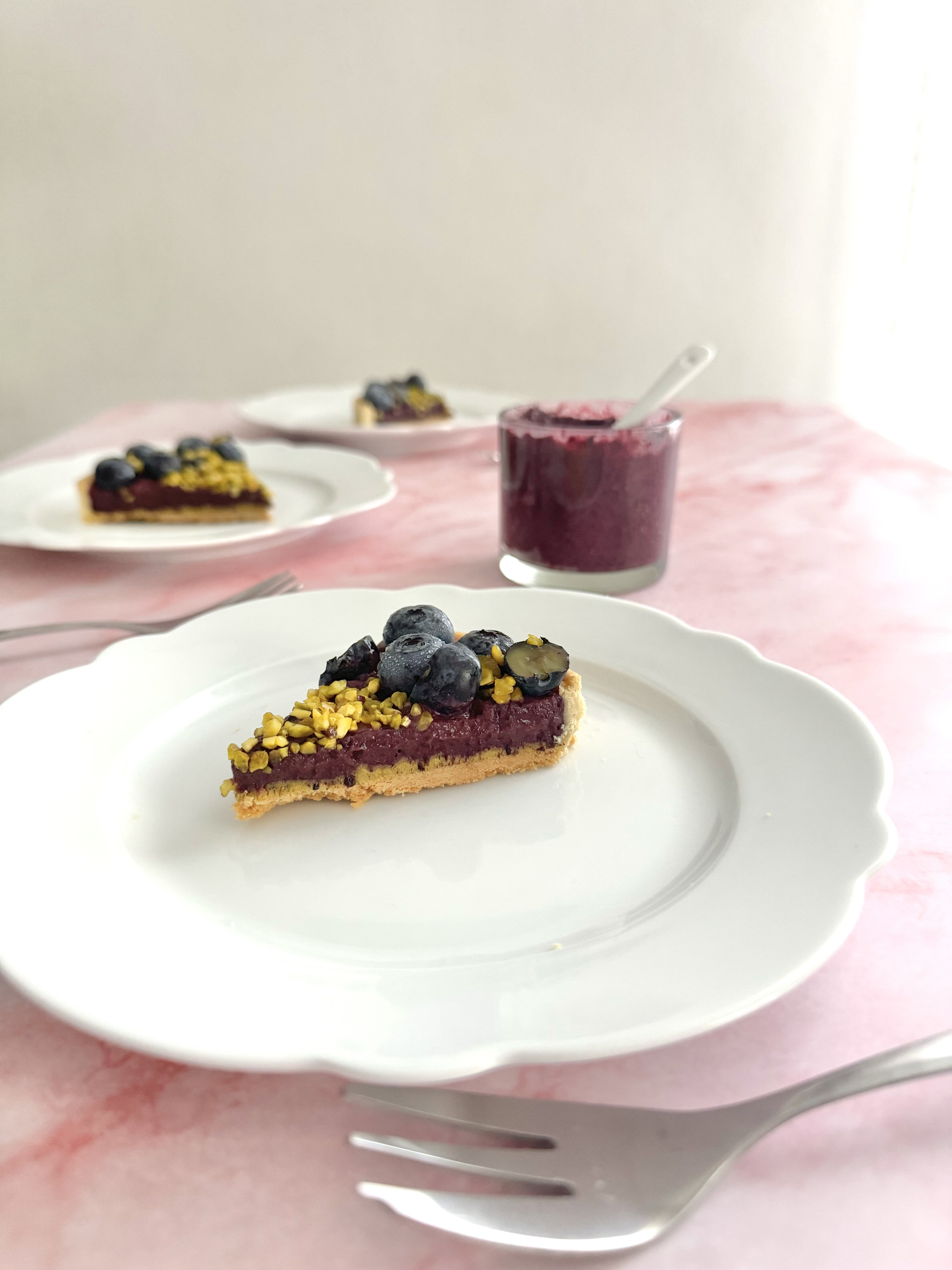 Crostata mirtilli e pistacchio