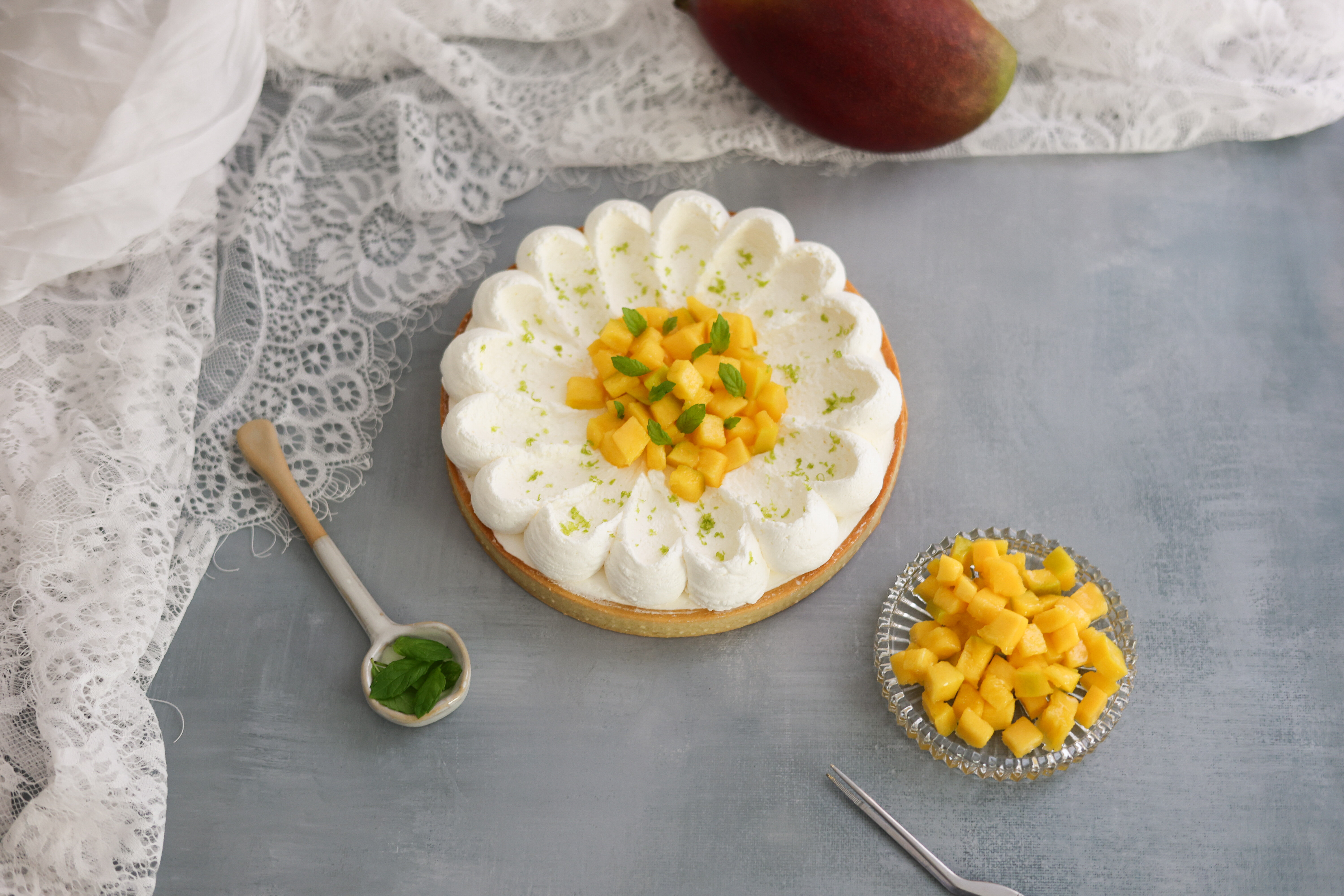 Crostata al mango e crema cheese