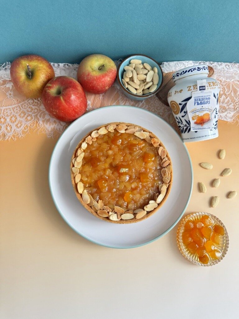 Crostata di mele, zenzero, mandorle