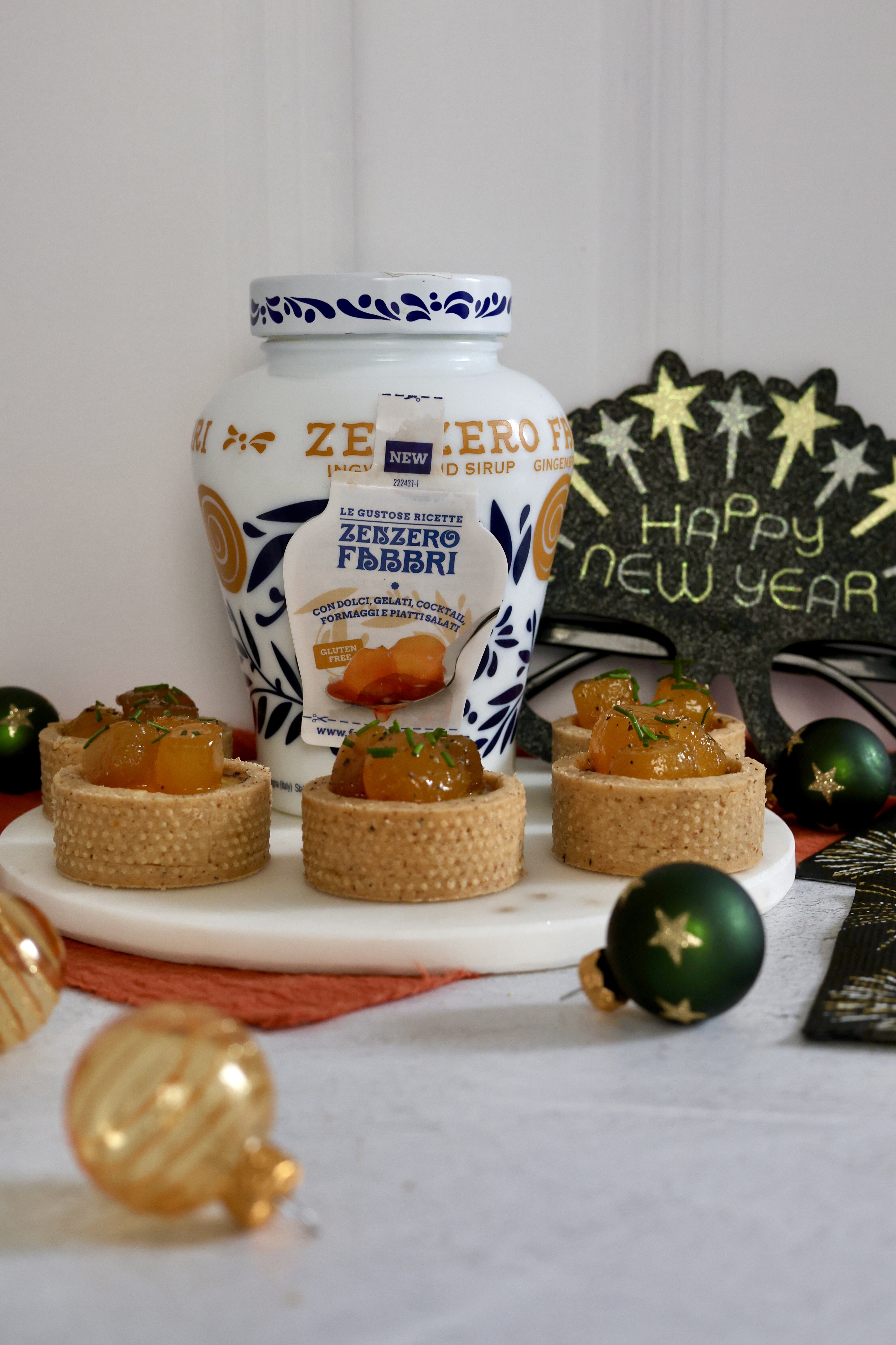 crostatine salate, caprino, zenzero