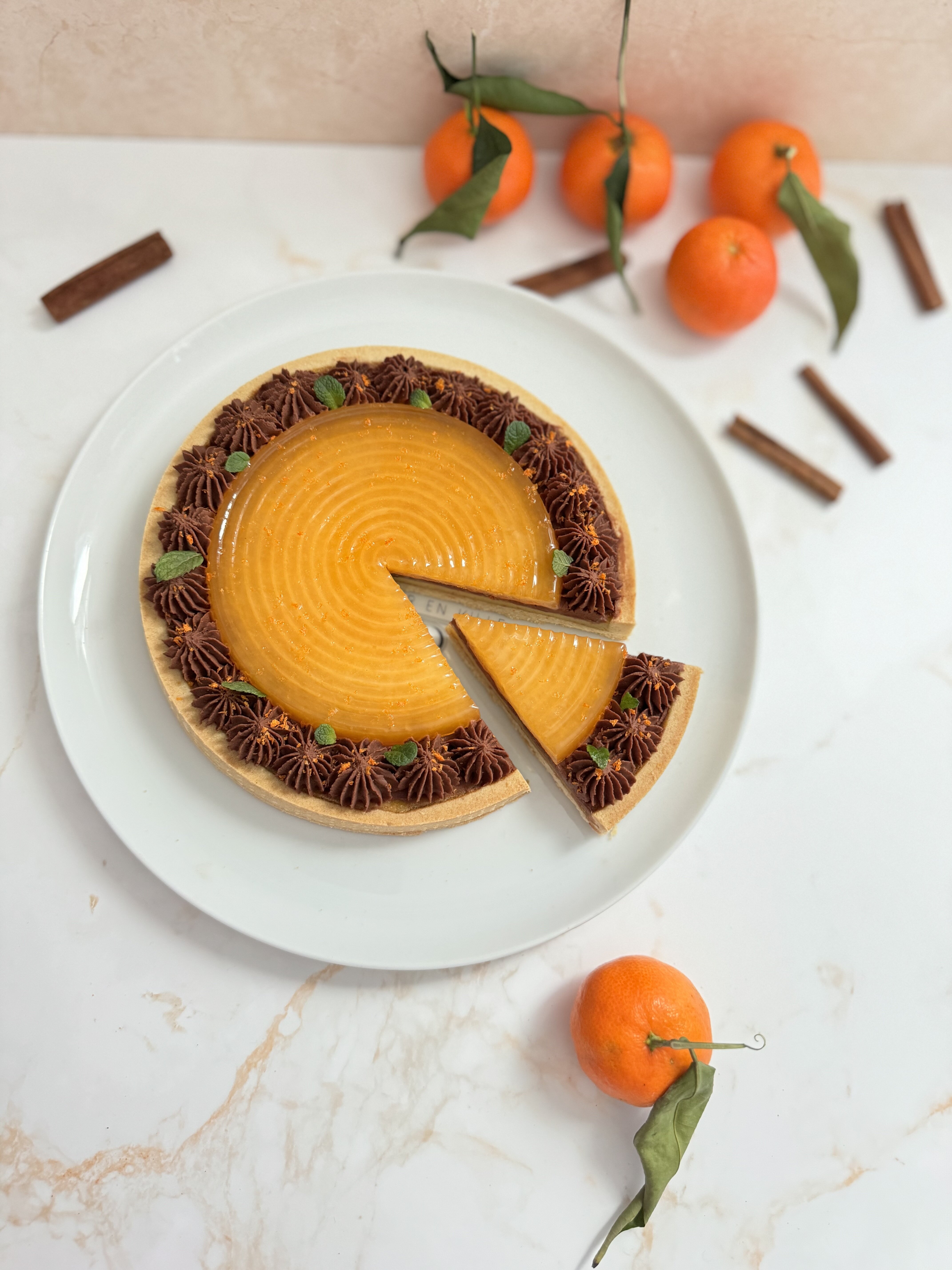 Crostata mandarini, cioccolato e cannella