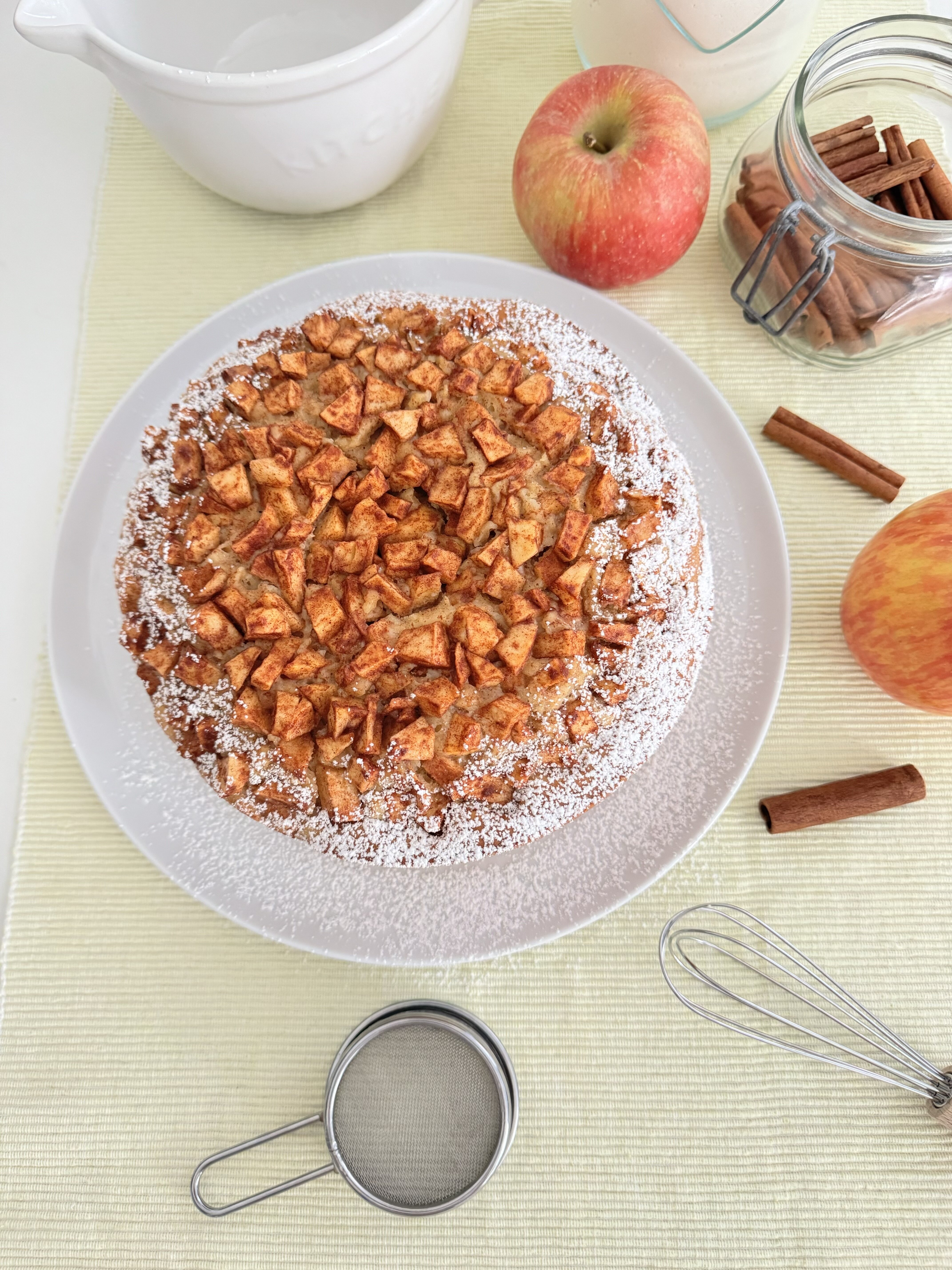 Torta alla ricotta, mele e cannella