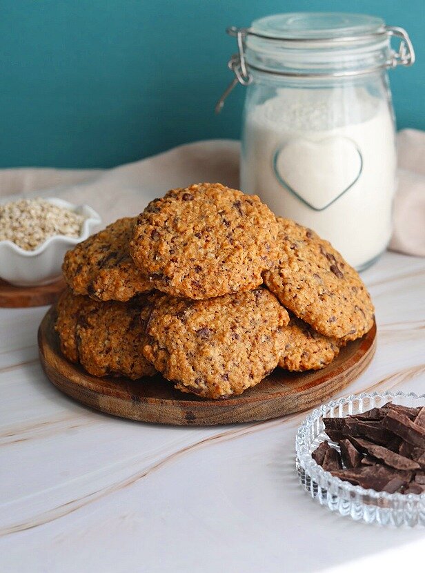 Biscotti avena e cioccolato