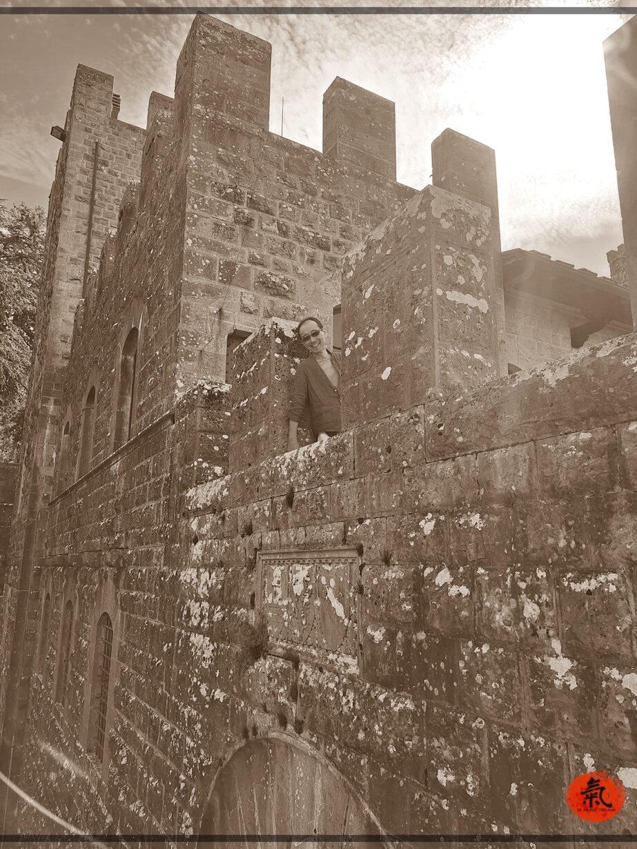 Sensei Nakano posa nel Castello di Brolio ( Siena ) Sensei Nakano posa nel Castello di Brolio ( Siena )