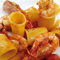 paccheri z krewetkami