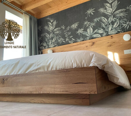 LETTO CONTENITORE IN ROVERE MASSICCIO SU MISURA