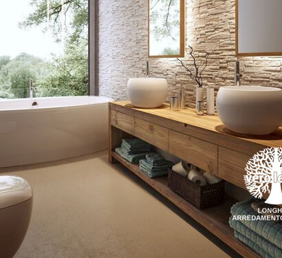 mobile bagno a 2 lavabi in legno massello